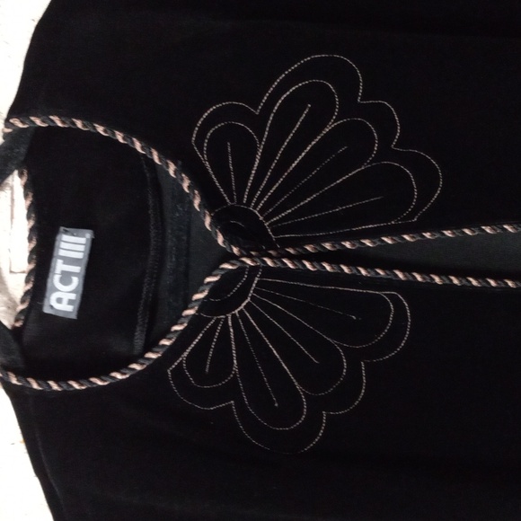 Vintage Velour Embroidered Vest Act III Women's Size 18 - Picture 2 of 14